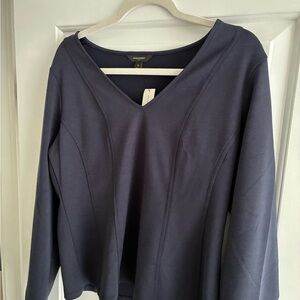 Banana Republic Deep Blue Long Sleeve V-Neck Top